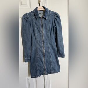 Alexa Chung Denim Long Sleeve Mini Dress